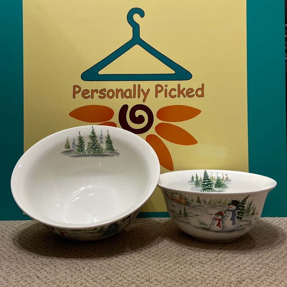 Maxcera Snowman Serving Bowls